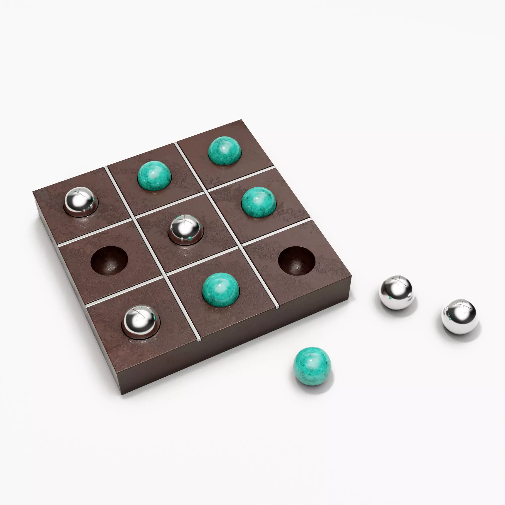 Tic Tac Toe Set 3D model_0