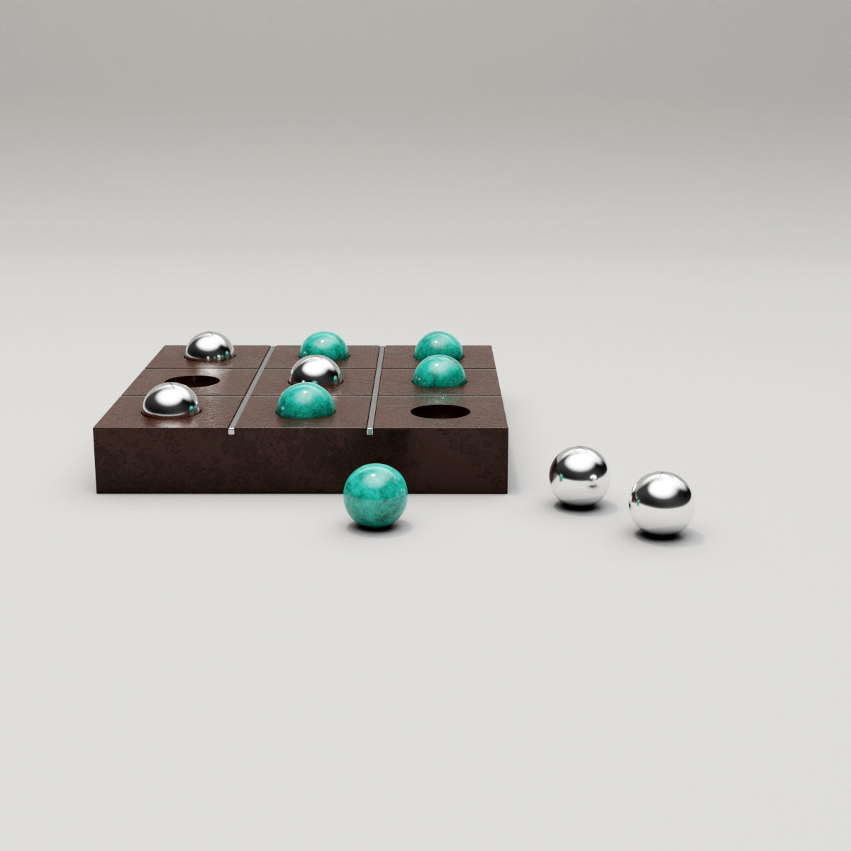 Tic Tac Toe Set 3D model_3