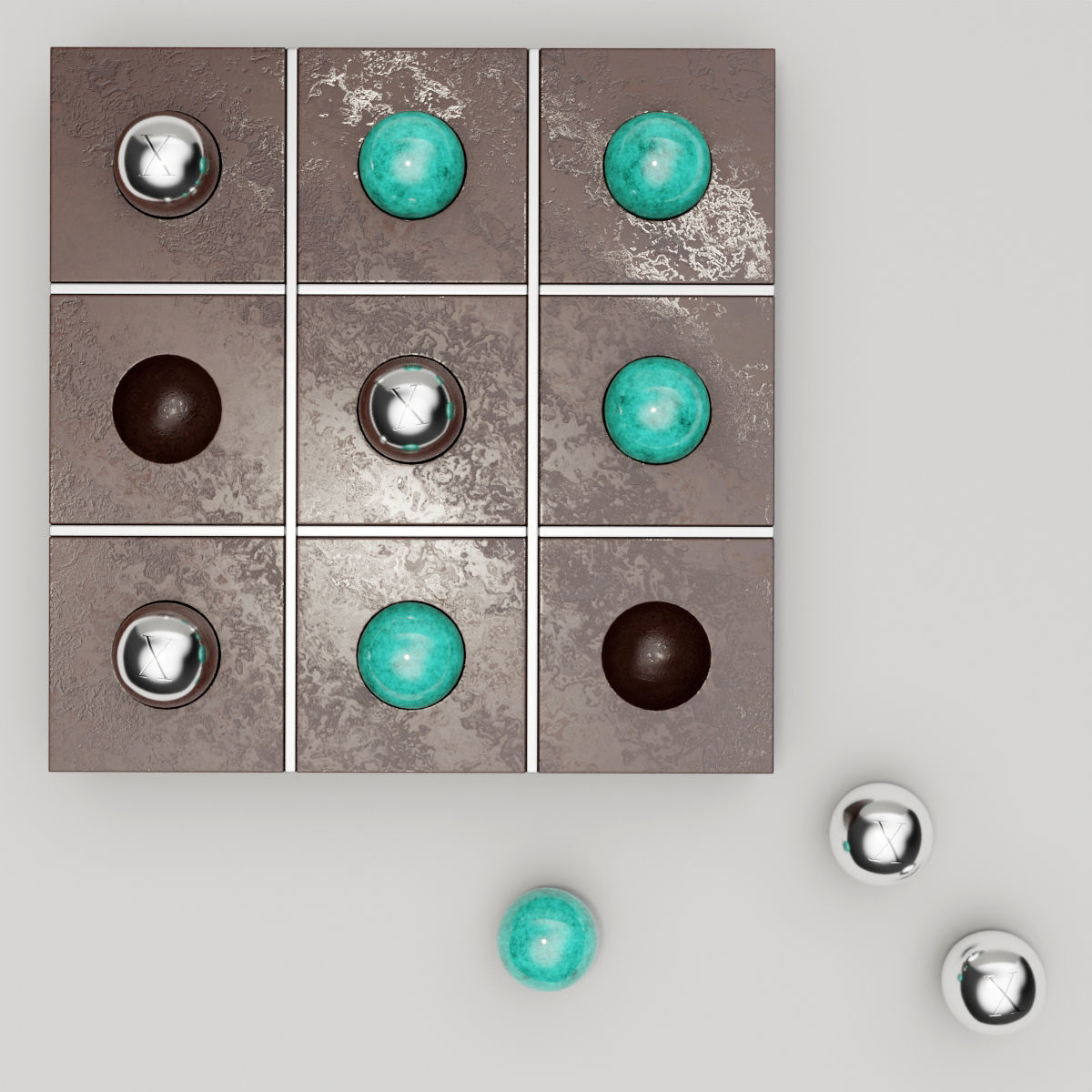 Tic Tac Toe Set 3D model_1