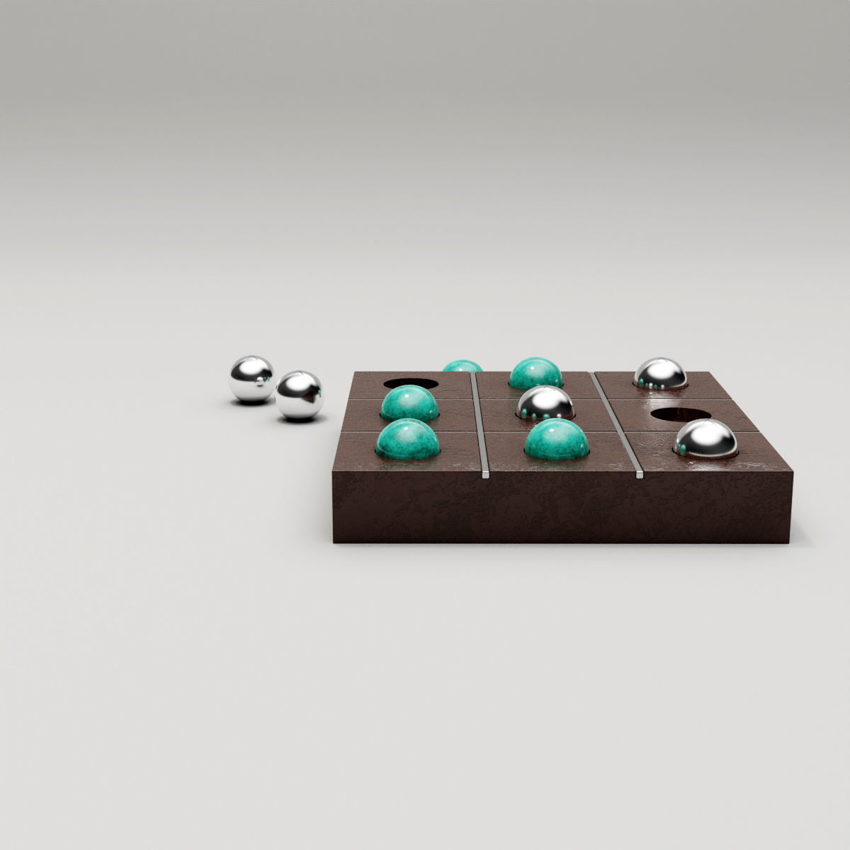 Tic Tac Toe Set 3D model_7
