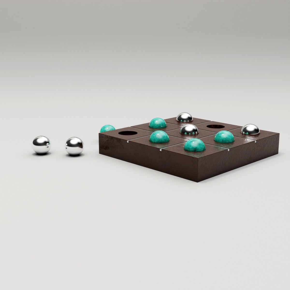 Tic Tac Toe Set 3D model_6