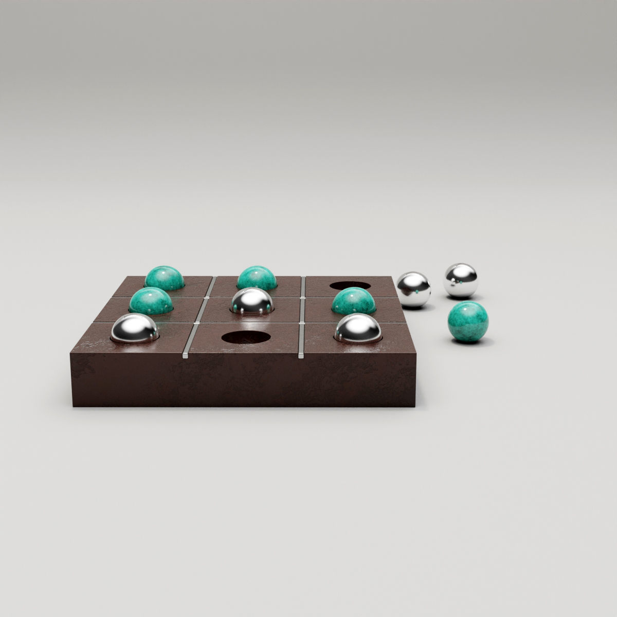 Tic Tac Toe Set 3D model_9