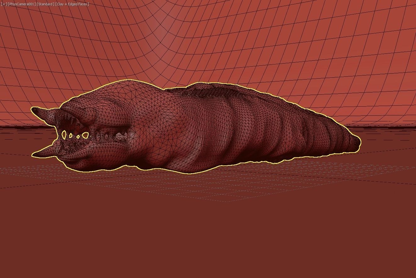 Worm monster 3D model_7
