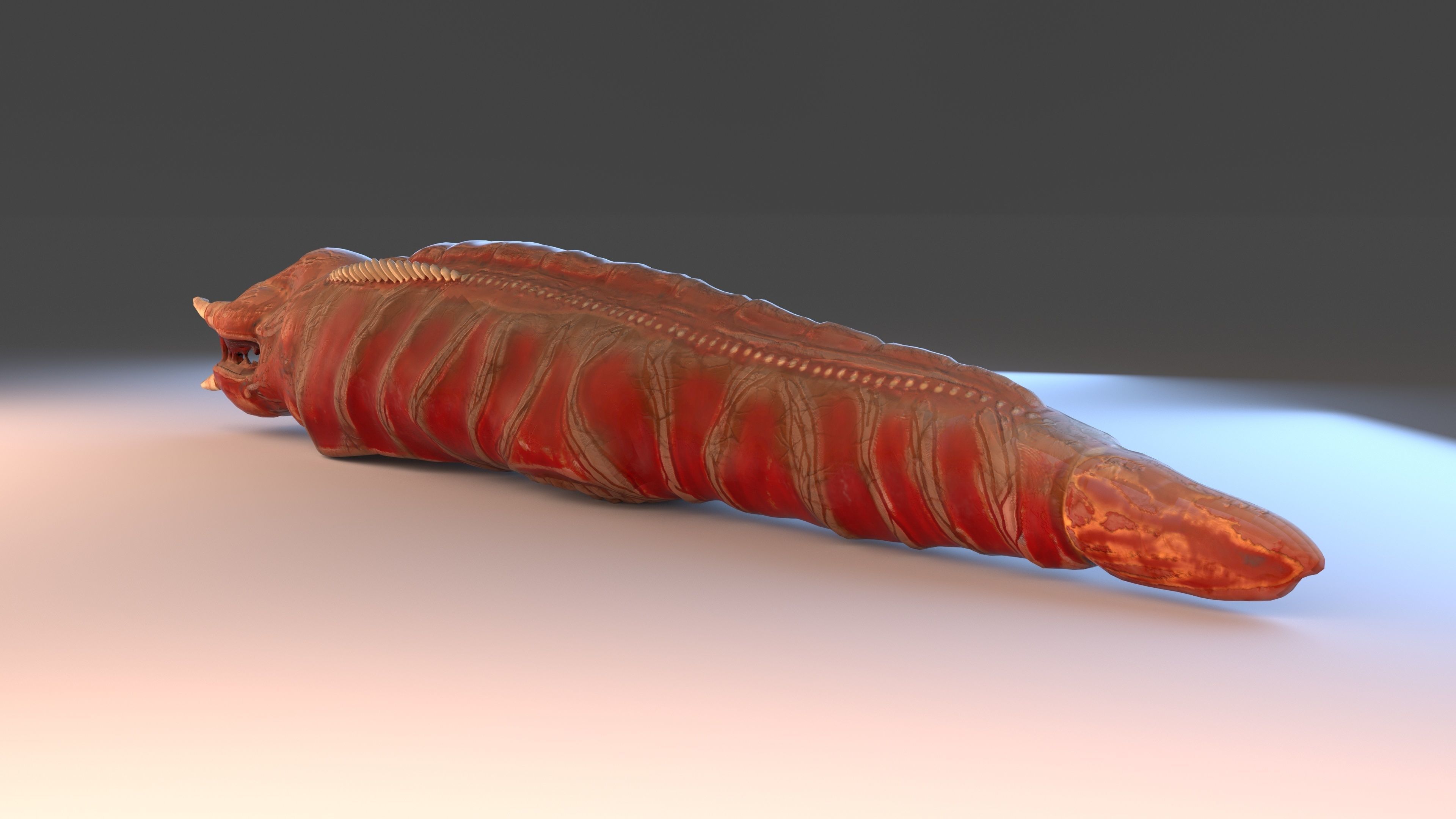 Worm monster 3D model_1