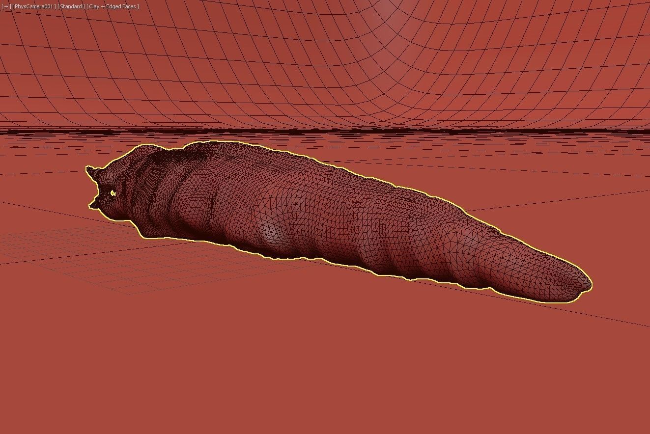 Worm monster 3D model_4