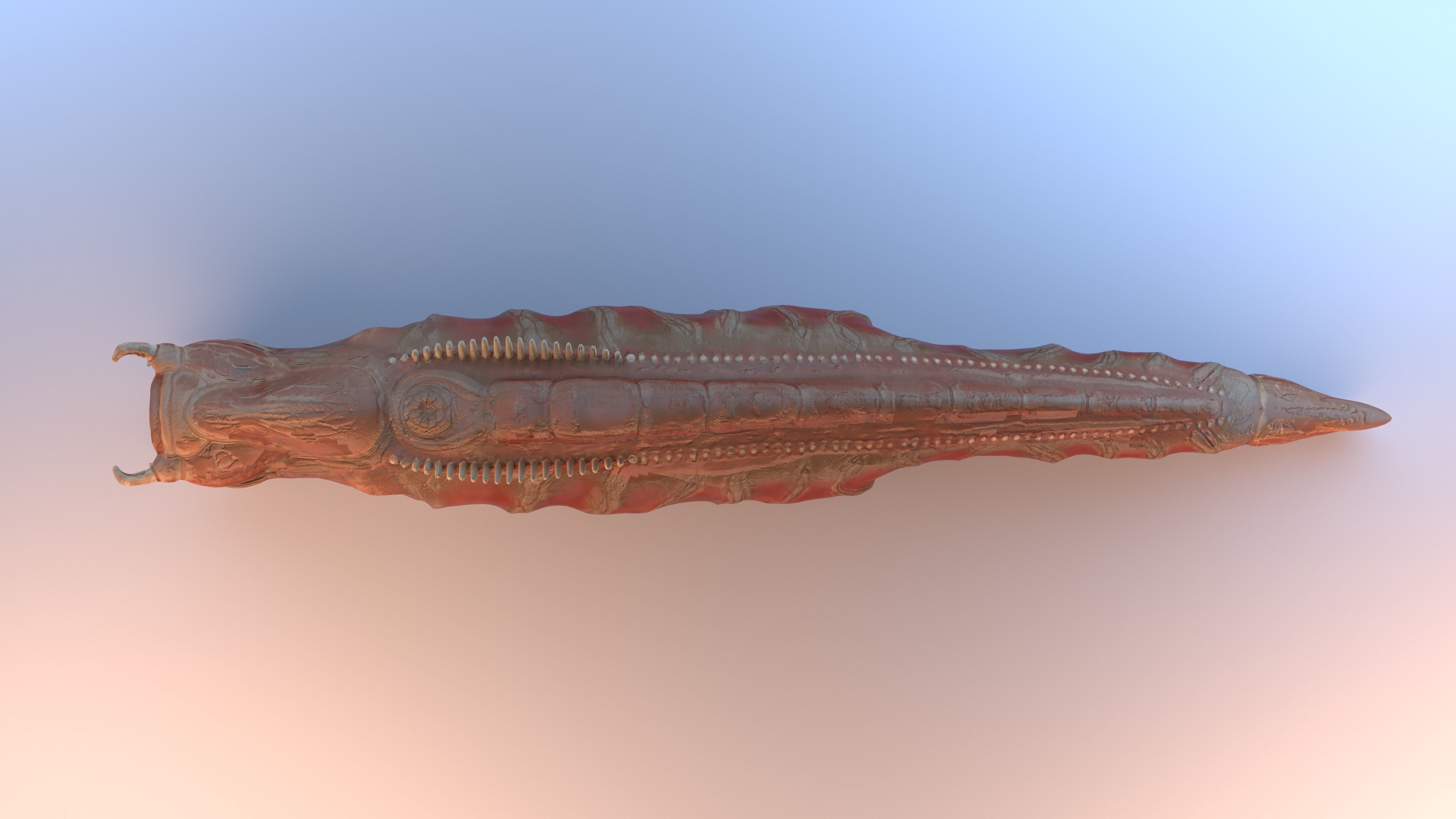 Worm monster 3D model_3