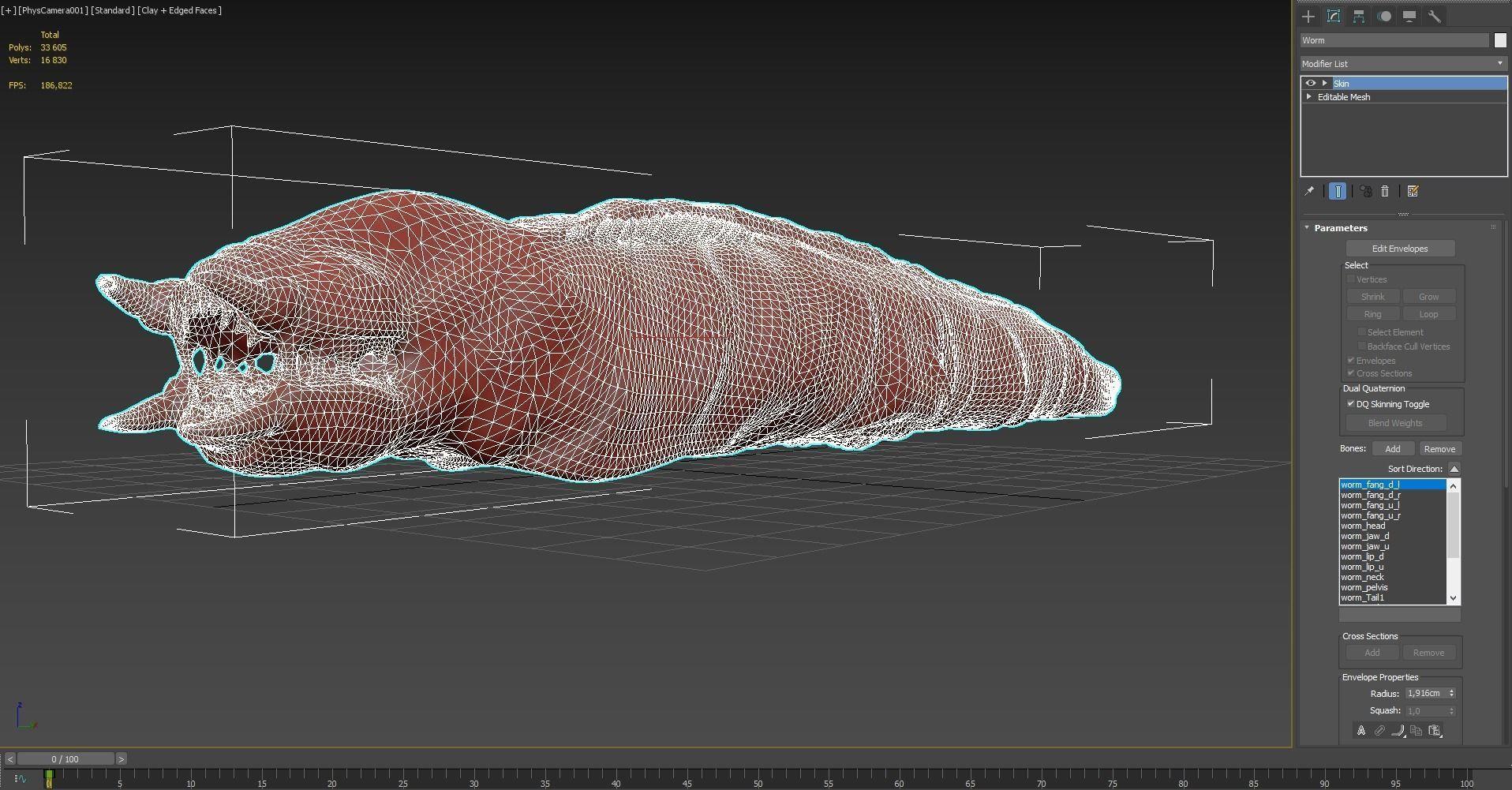 Worm monster 3D model_8