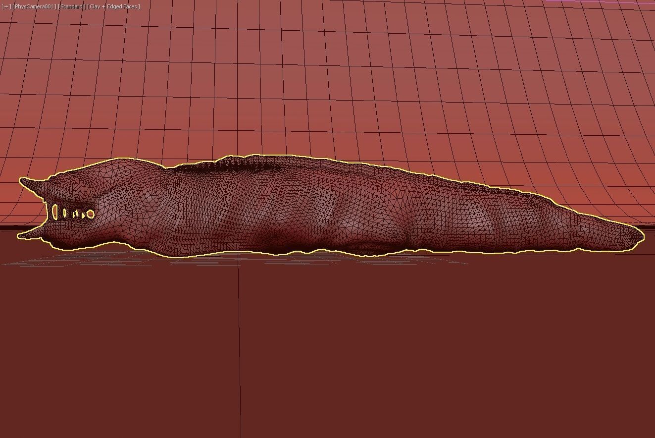 Worm monster 3D model_6