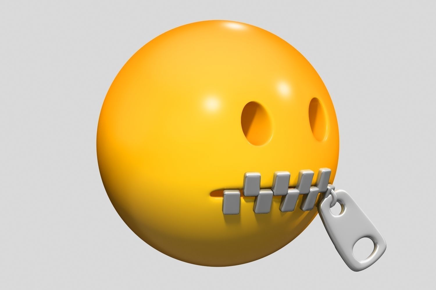 Emoji Zipper-Mouth Face 3D model_1