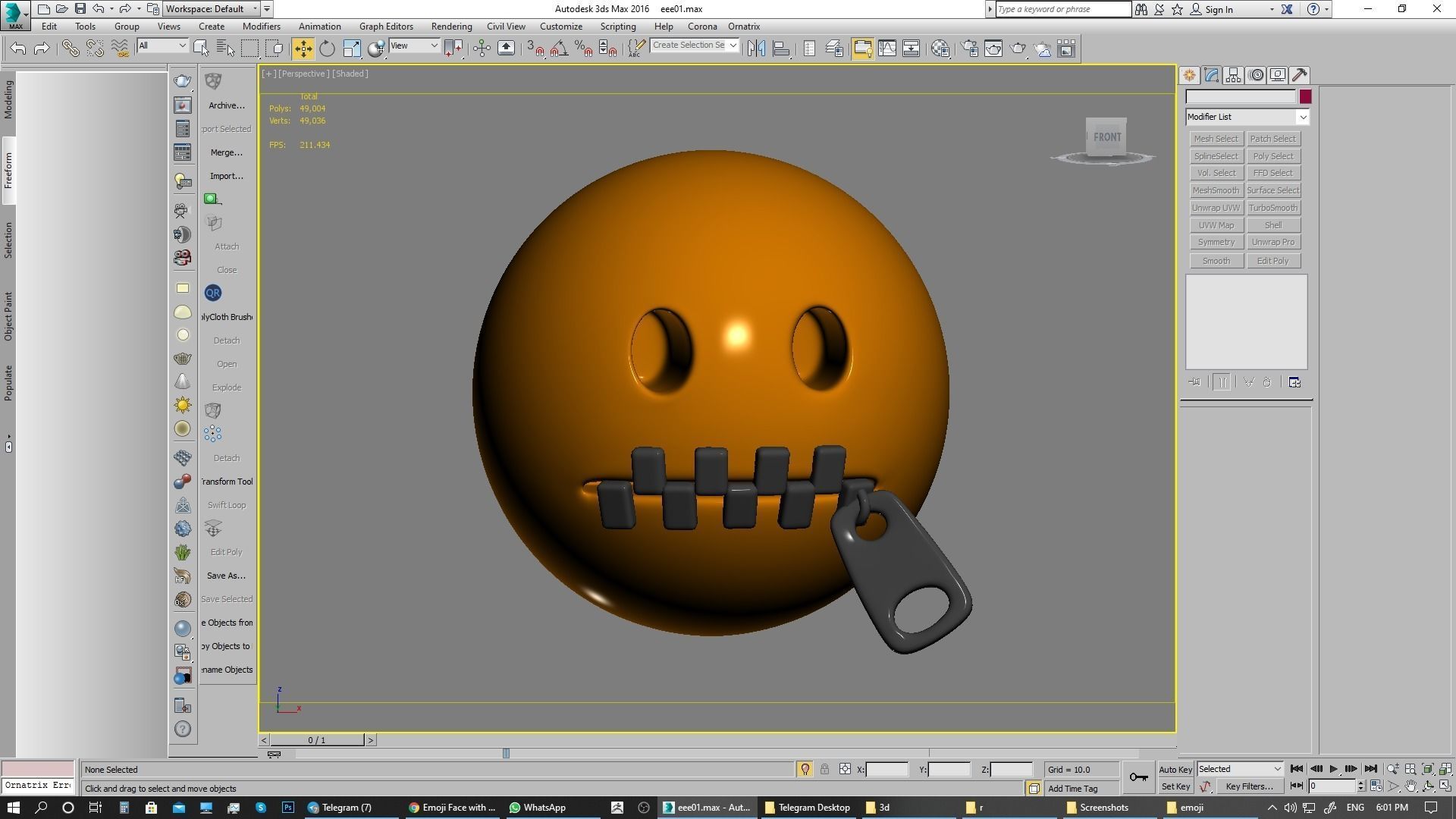 Emoji Zipper-Mouth Face 3D model_2
