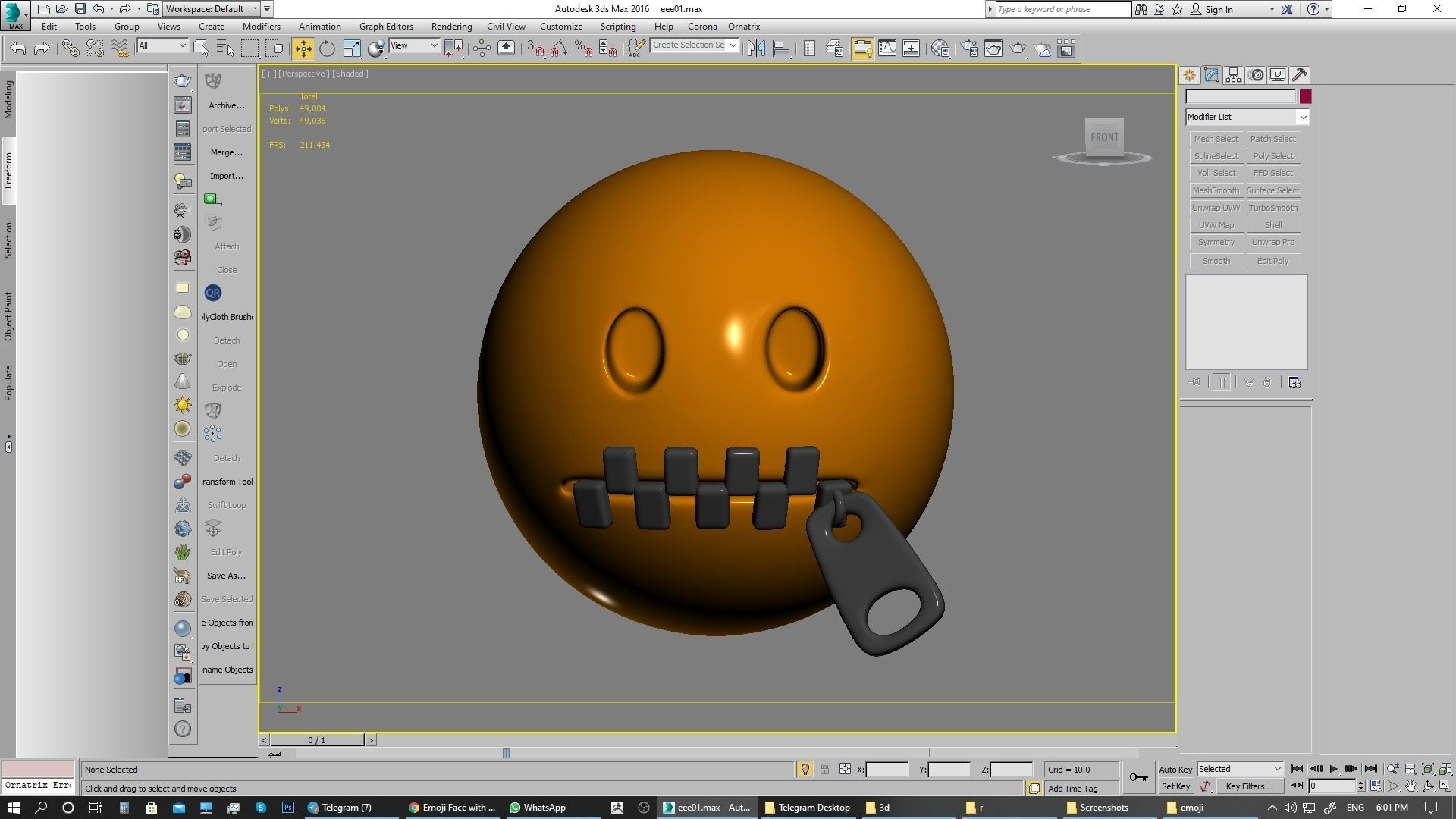 Emoji Zipper-Mouth Face 3D model_7