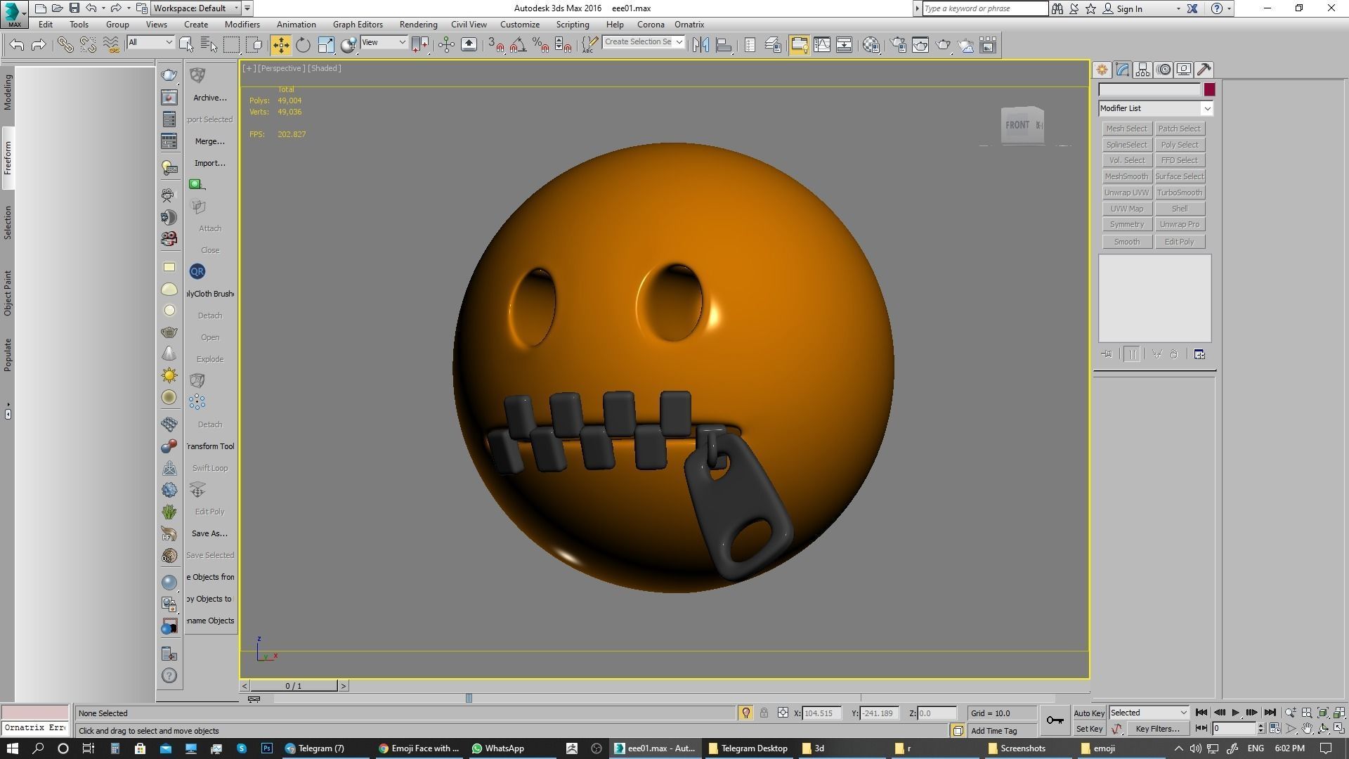 Emoji Zipper-Mouth Face 3D model_8