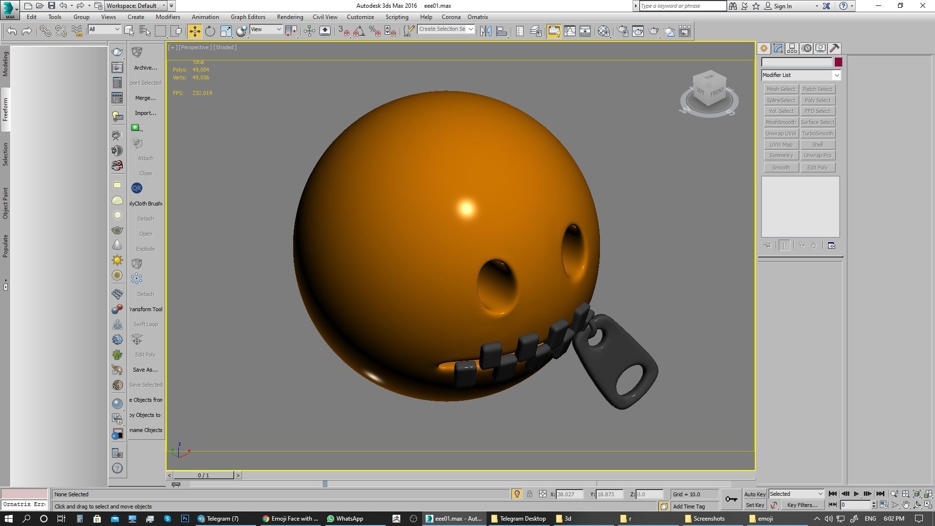 Emoji Zipper-Mouth Face 3D model_5