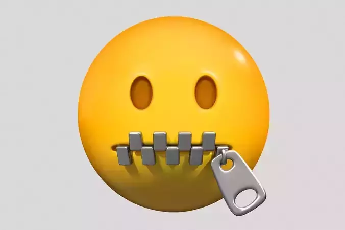 Emoji Zipper-Mouth Face 3D model