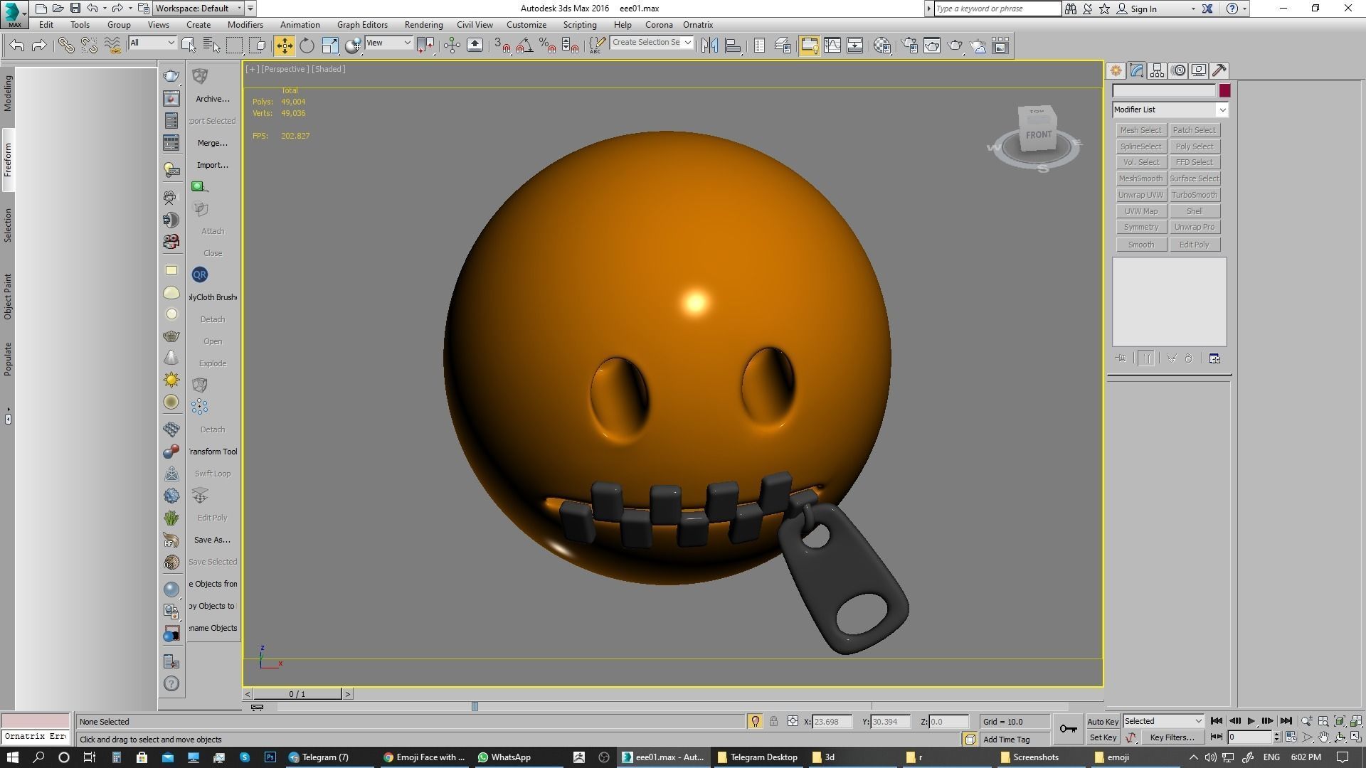 Emoji Zipper-Mouth Face 3D model_3