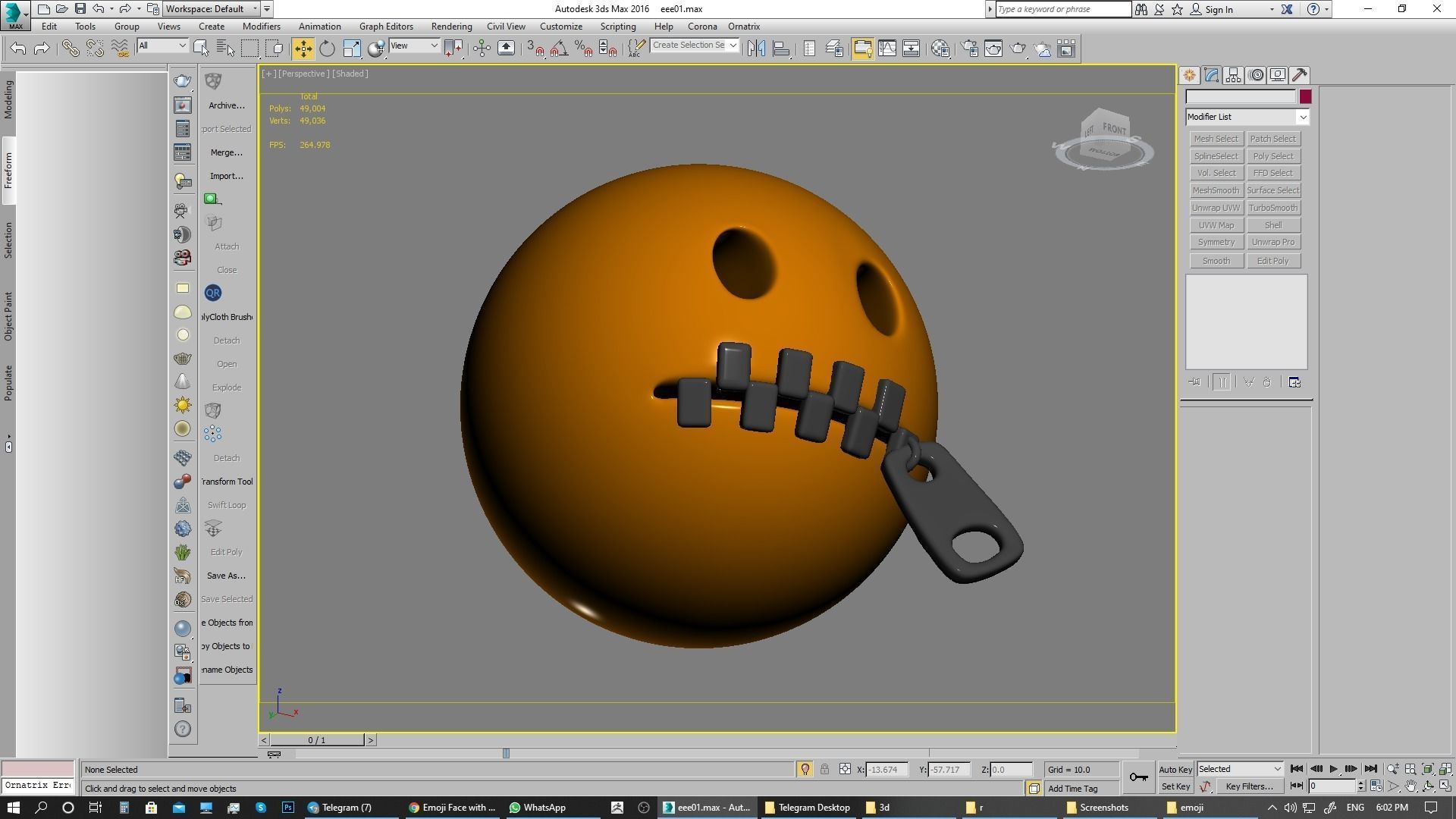 Emoji Zipper-Mouth Face 3D model_10