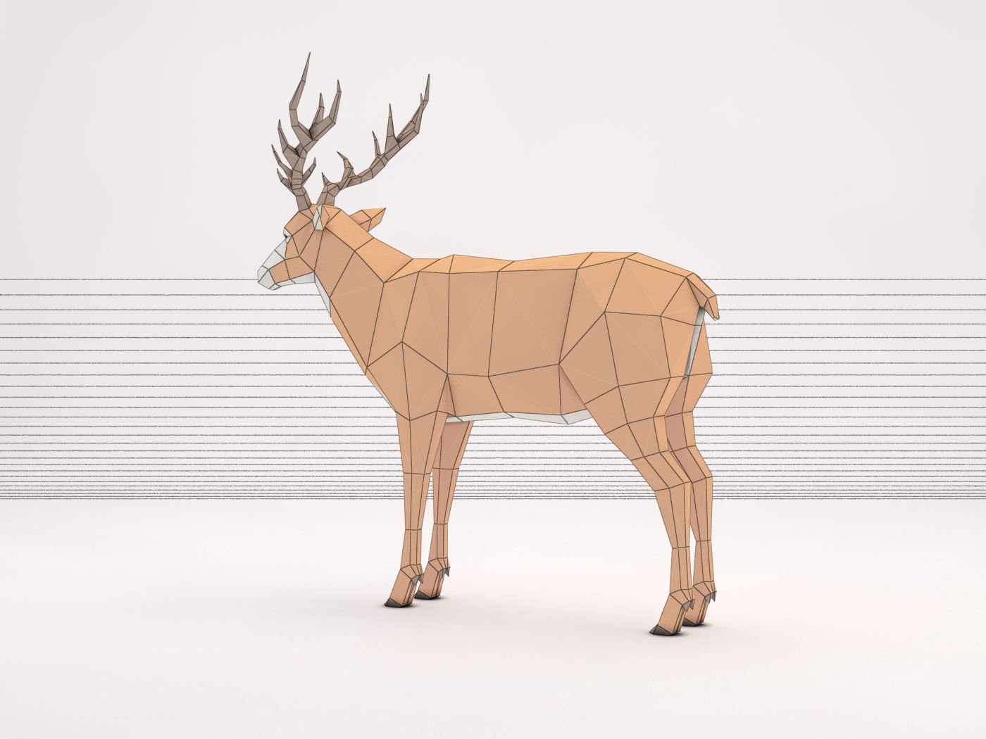 ORIGAMI---Deer Setup Low-poly 3D model_36