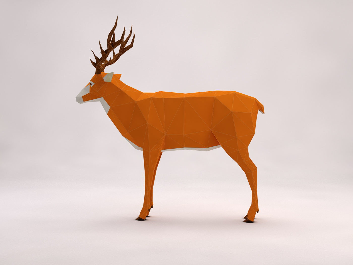 ORIGAMI---Deer Setup Low-poly 3D model_14