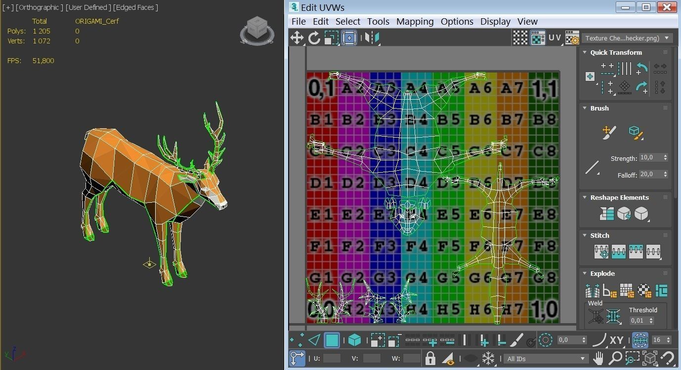 ORIGAMI---Deer Setup Low-poly 3D model_20