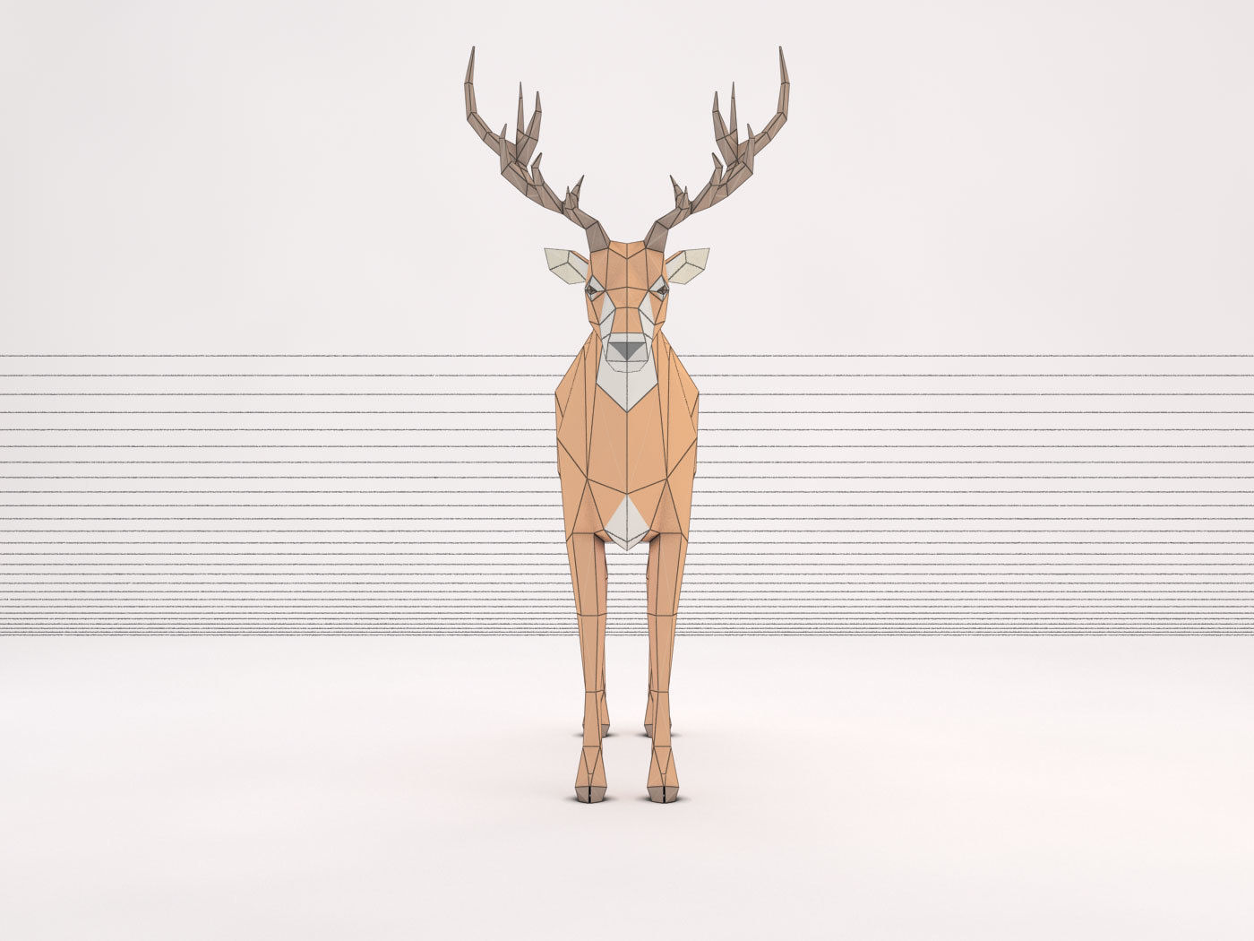 ORIGAMI---Deer Setup Low-poly 3D model_26