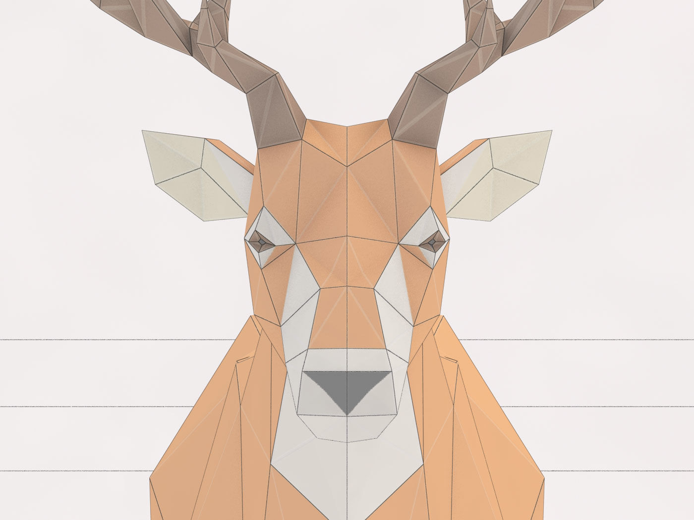 ORIGAMI---Deer Setup Low-poly 3D model_43
