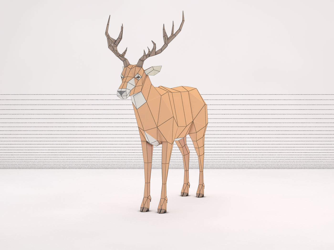 ORIGAMI---Deer Setup Low-poly 3D model_40