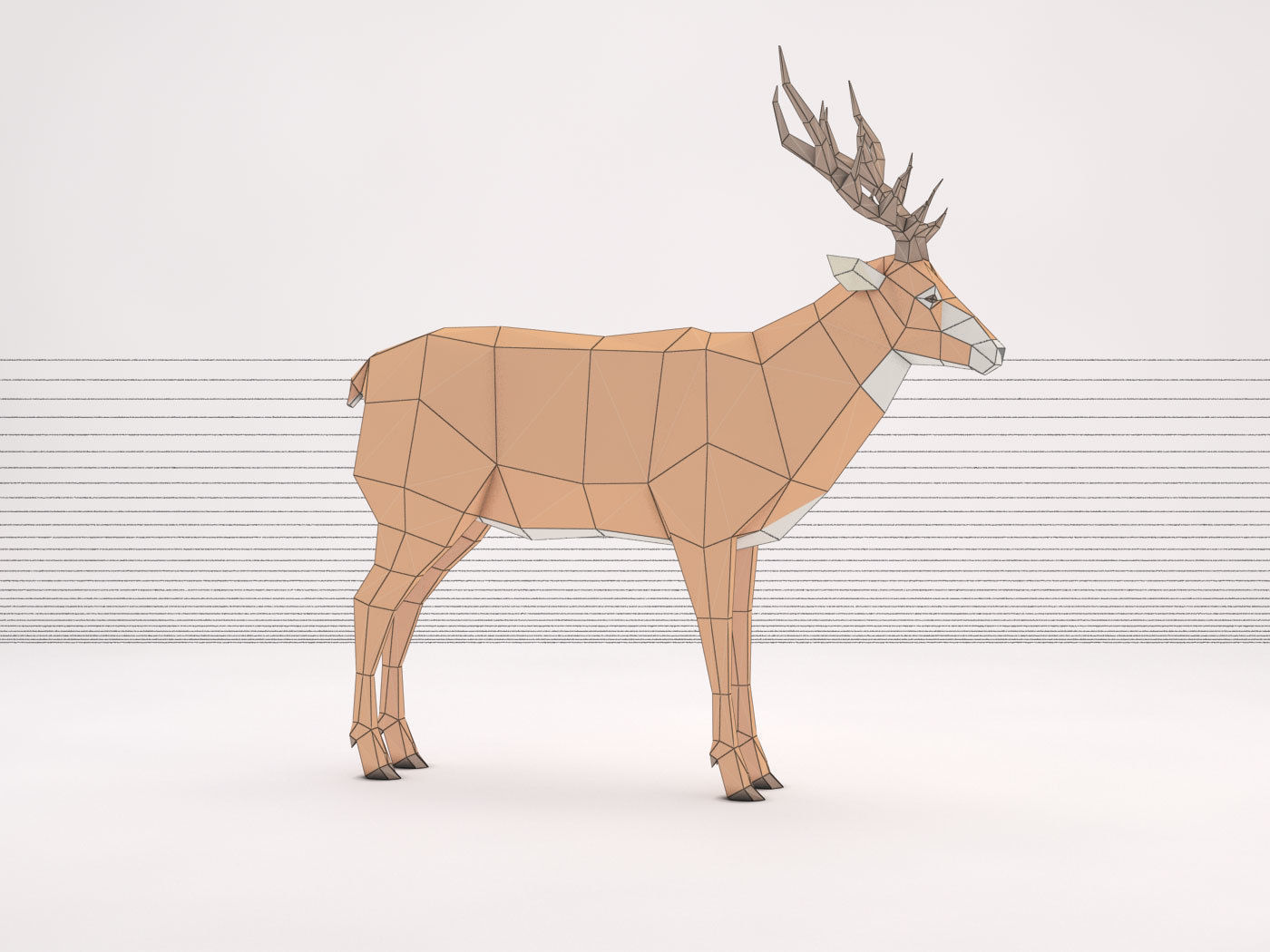ORIGAMI---Deer Setup Low-poly 3D model_29