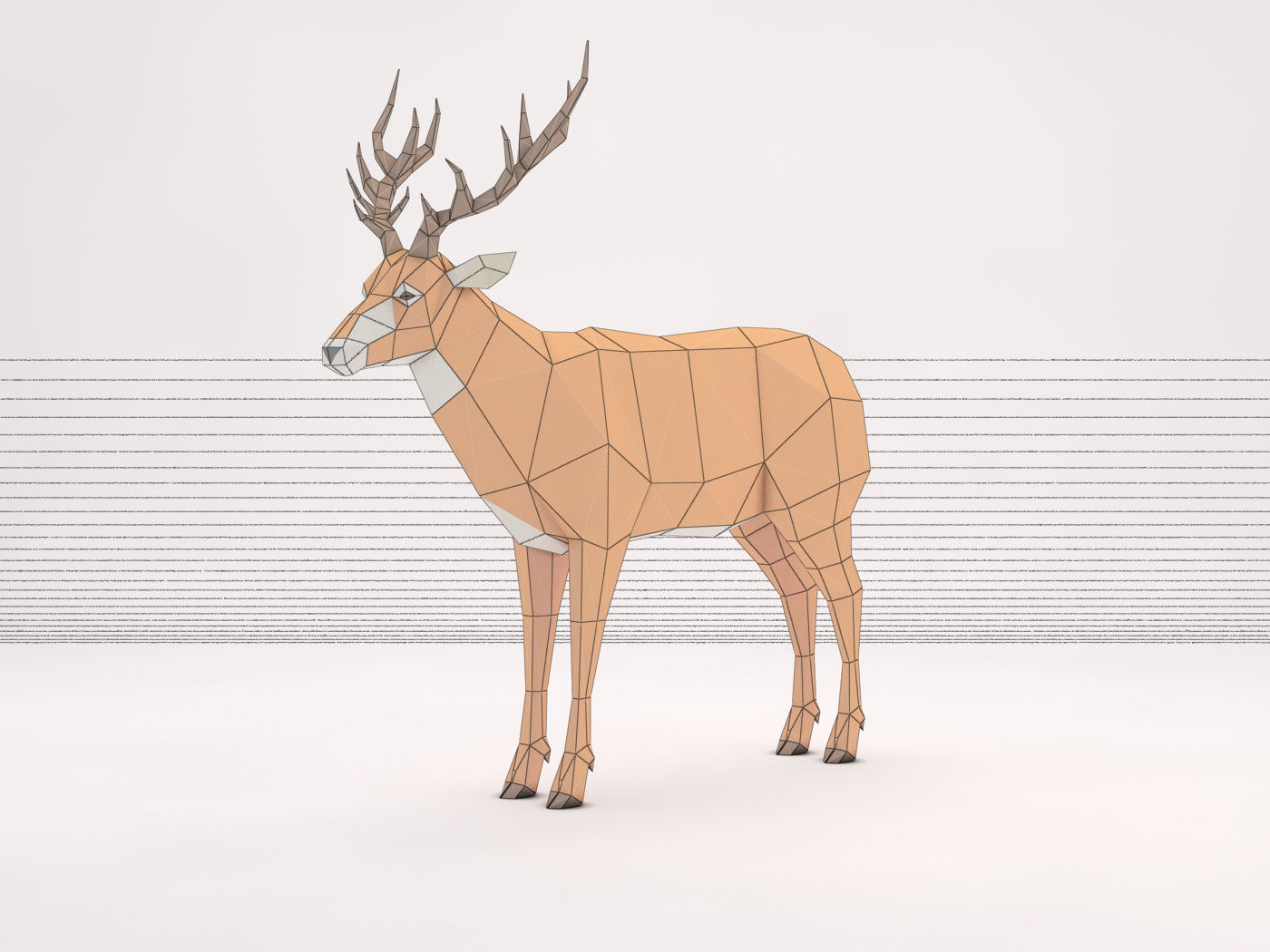 ORIGAMI---Deer Setup Low-poly 3D model_39