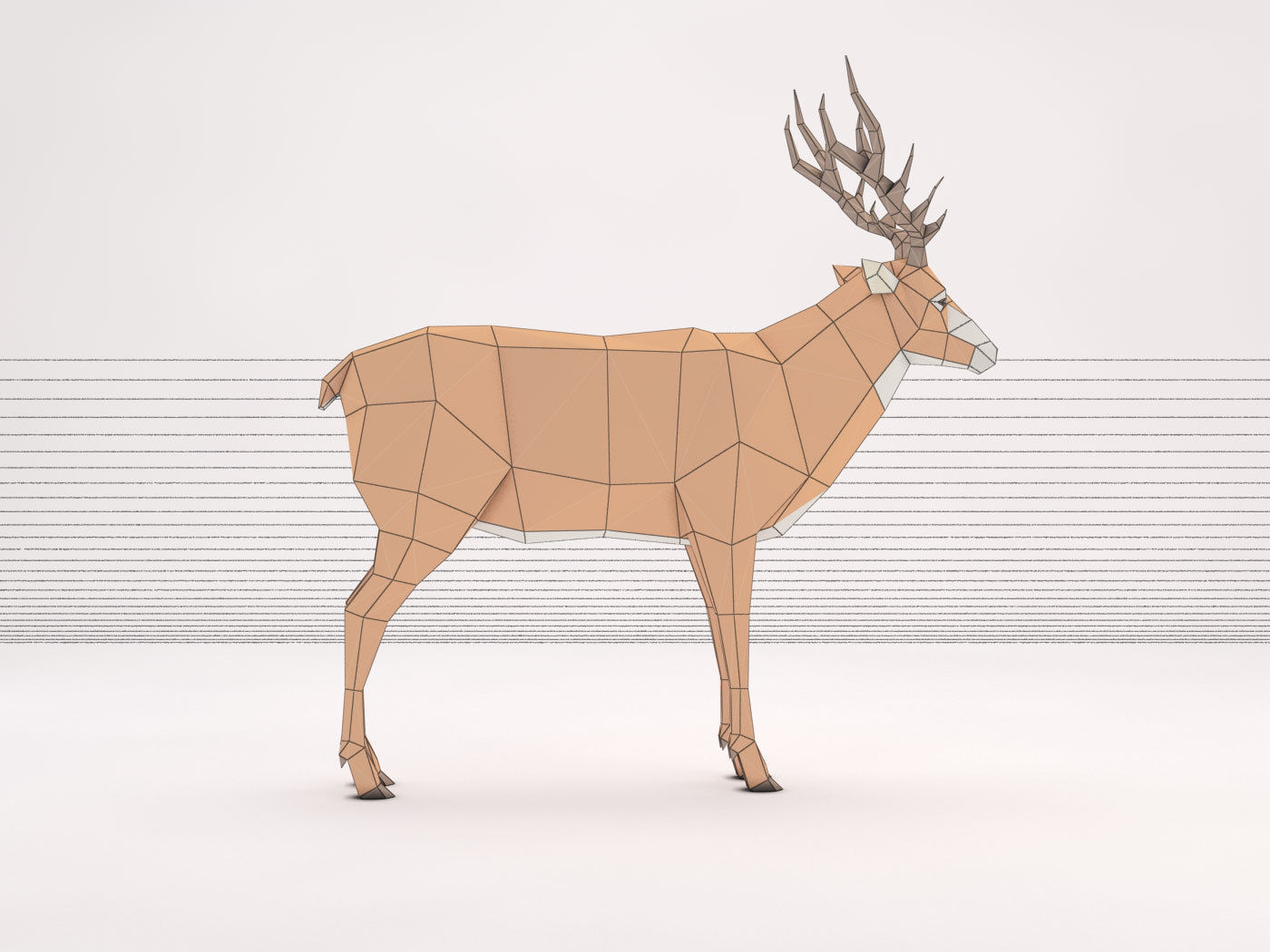 ORIGAMI---Deer Setup Low-poly 3D model_30
