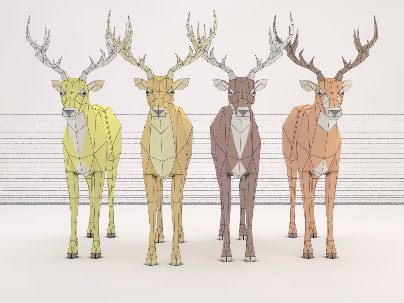 ORIGAMI---Deer Setup Low-poly 3D model_42