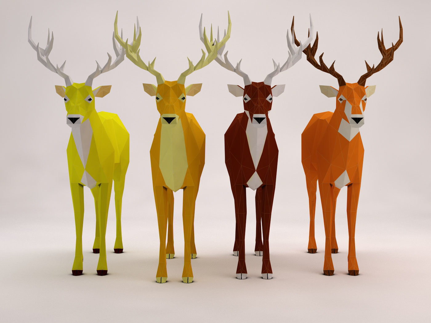 ORIGAMI---Deer Setup Low-poly 3D model_2