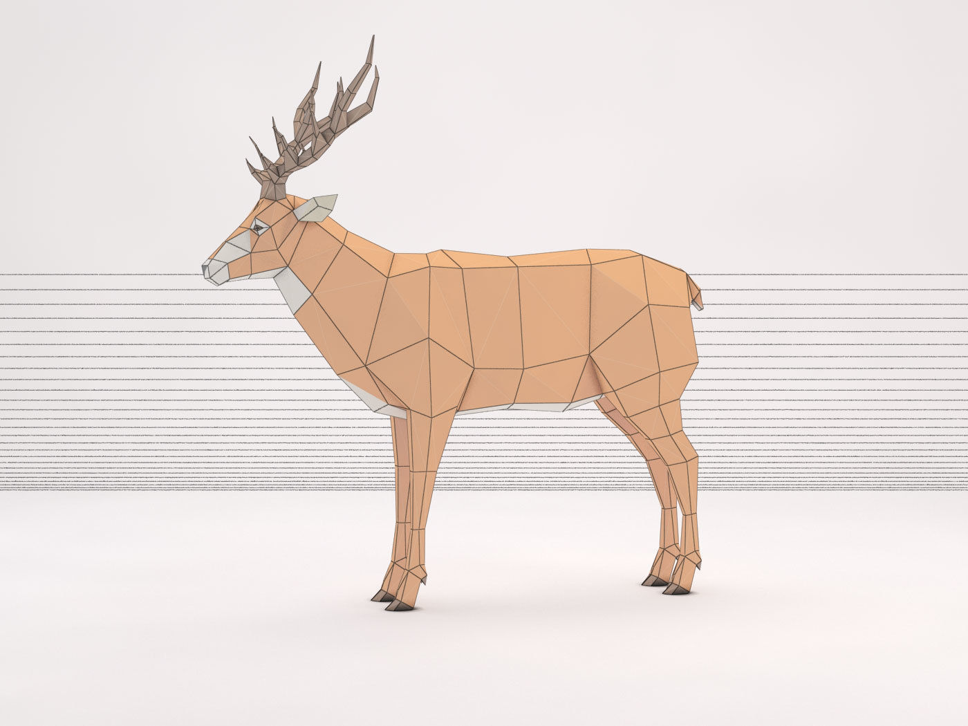ORIGAMI---Deer Setup Low-poly 3D model_38