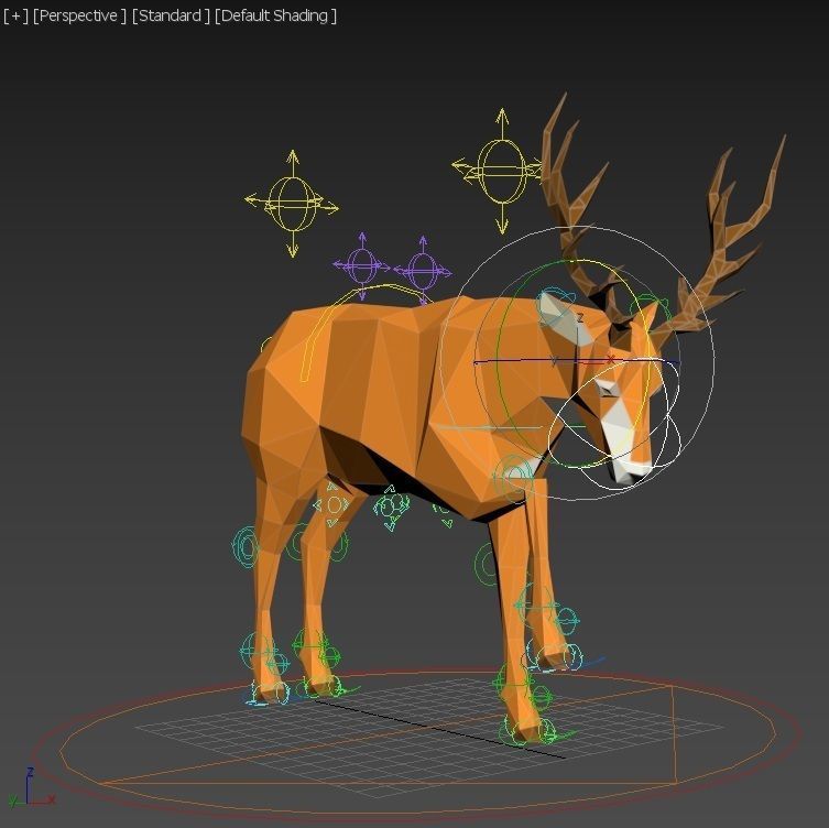 ORIGAMI---Deer Setup Low-poly 3D model_25