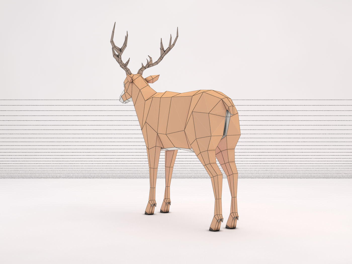 ORIGAMI---Deer Setup Low-poly 3D model_35