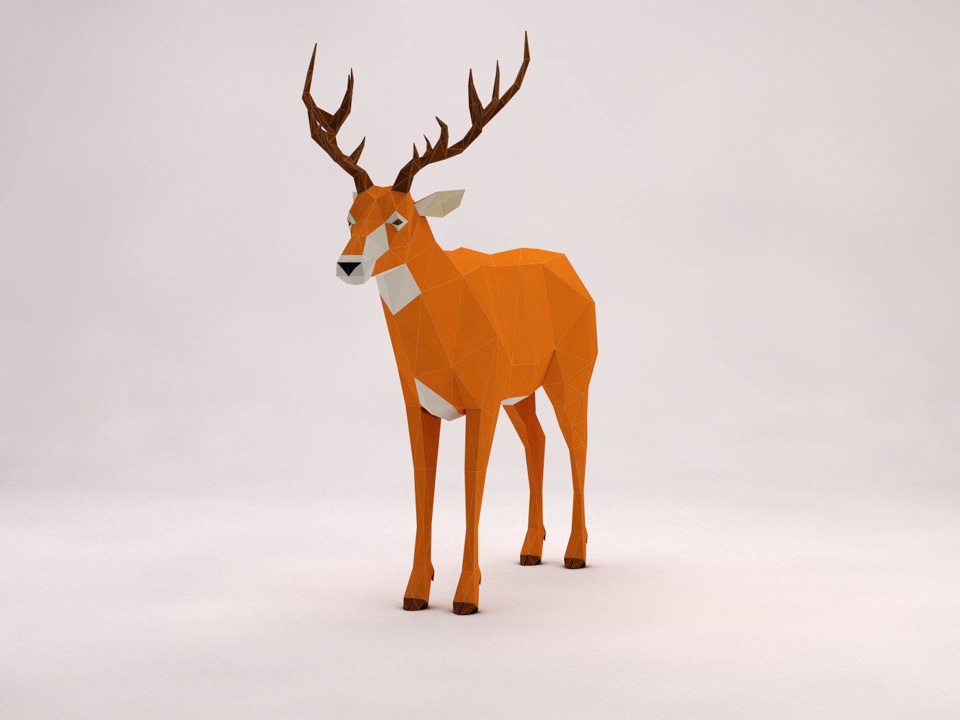 ORIGAMI---Deer Setup Low-poly 3D model_17