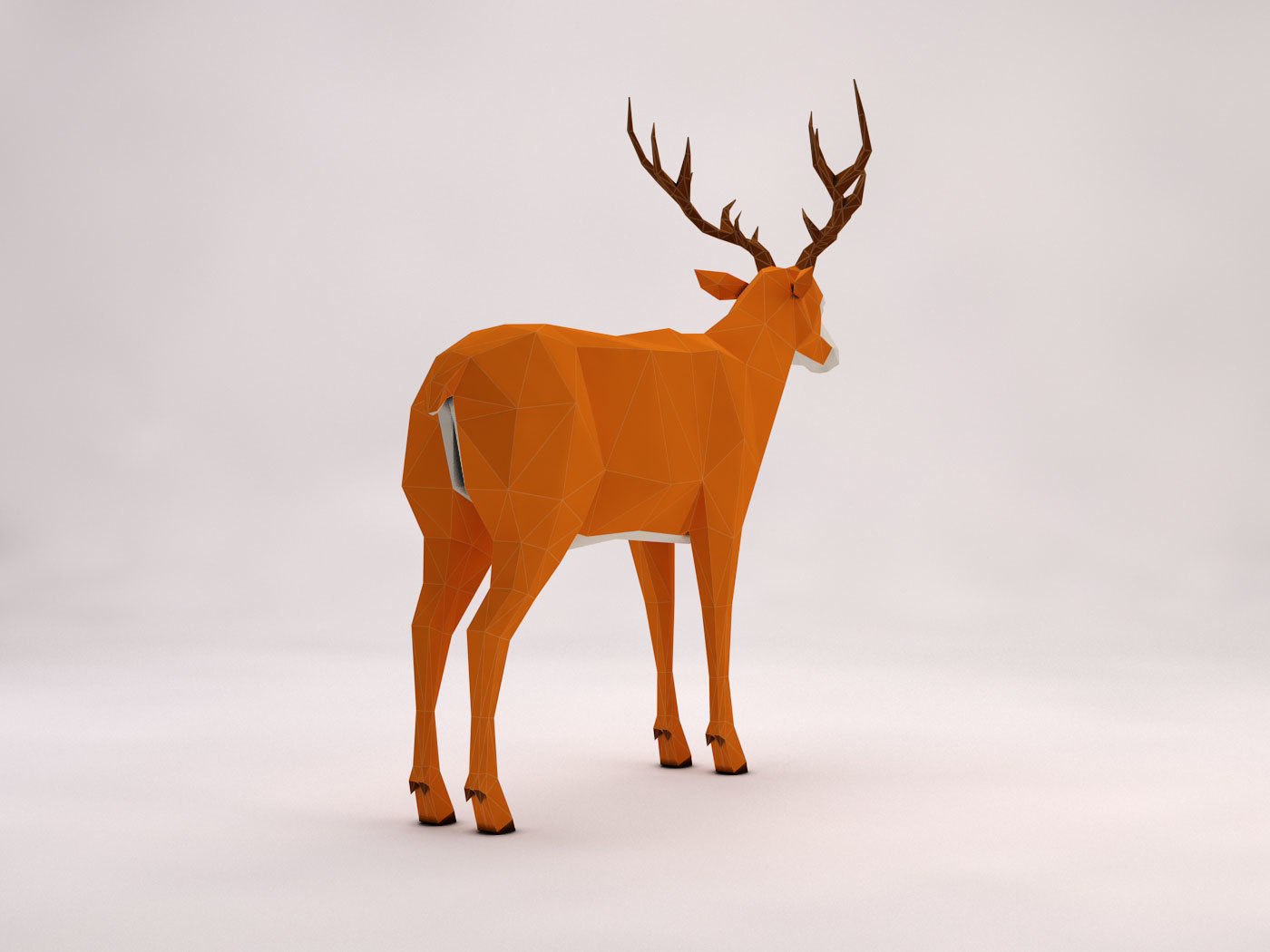 ORIGAMI---Deer Setup Low-poly 3D model_9
