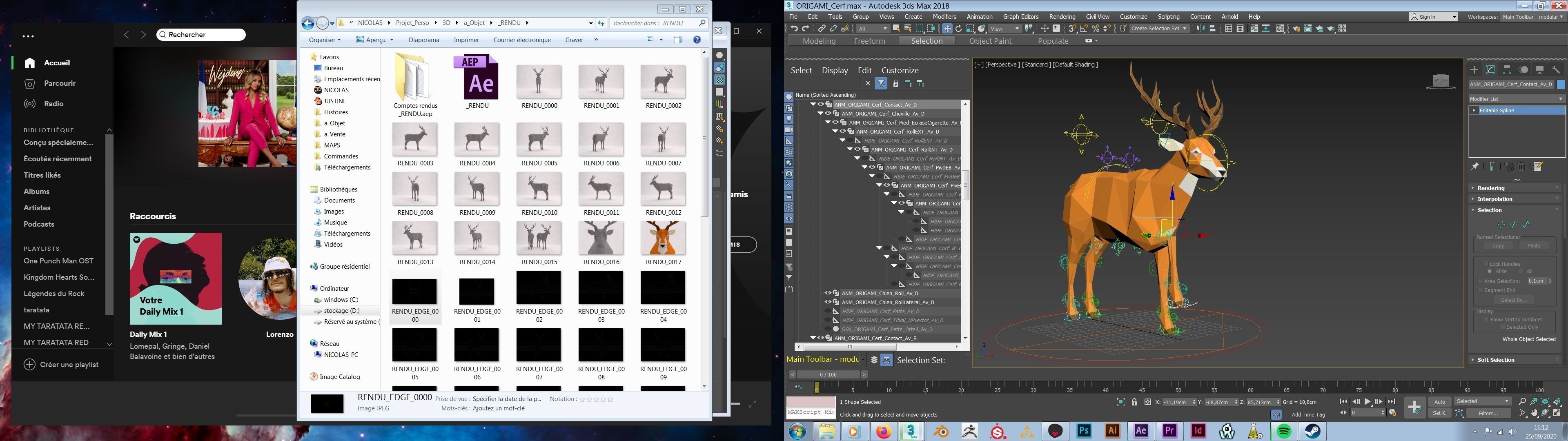 ORIGAMI---Deer Setup Low-poly 3D model_24