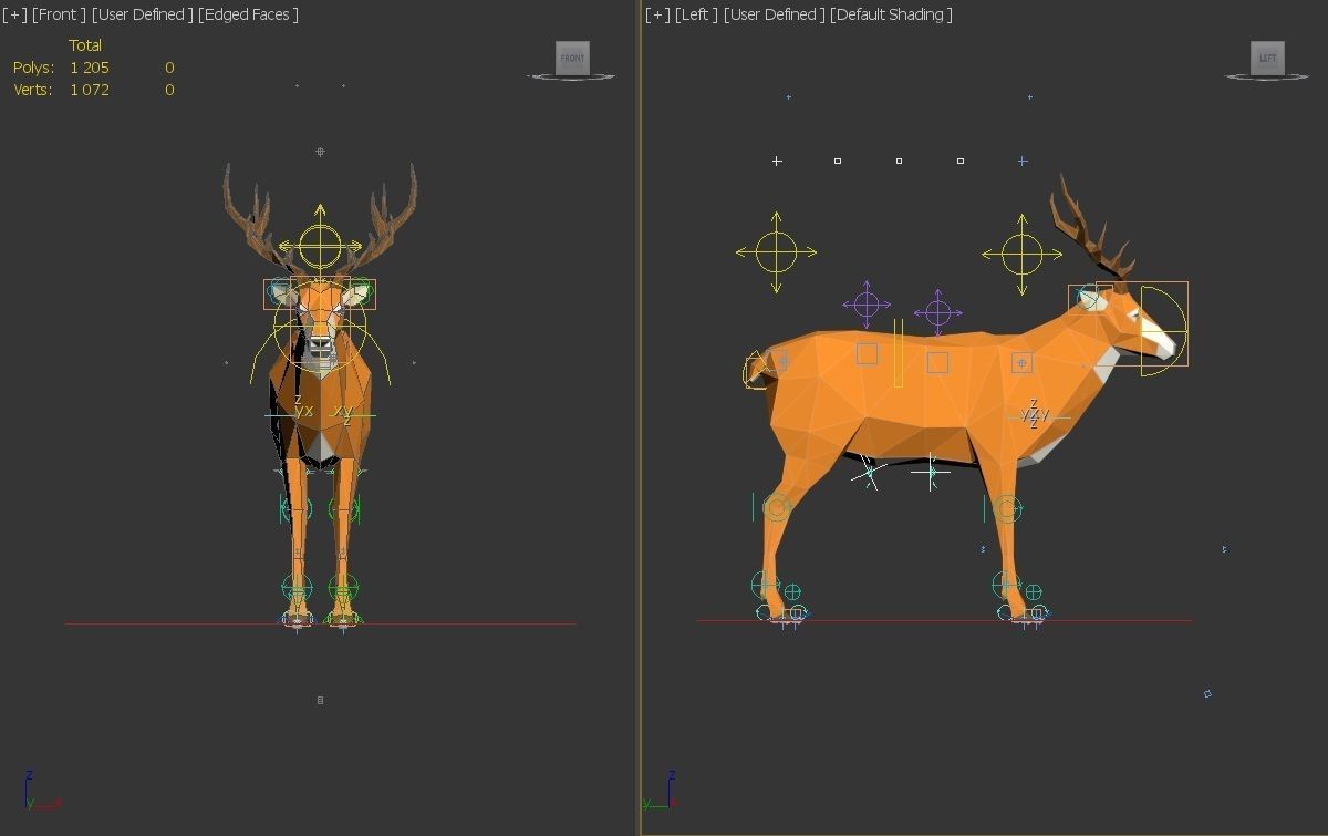 ORIGAMI---Deer Setup Low-poly 3D model_19