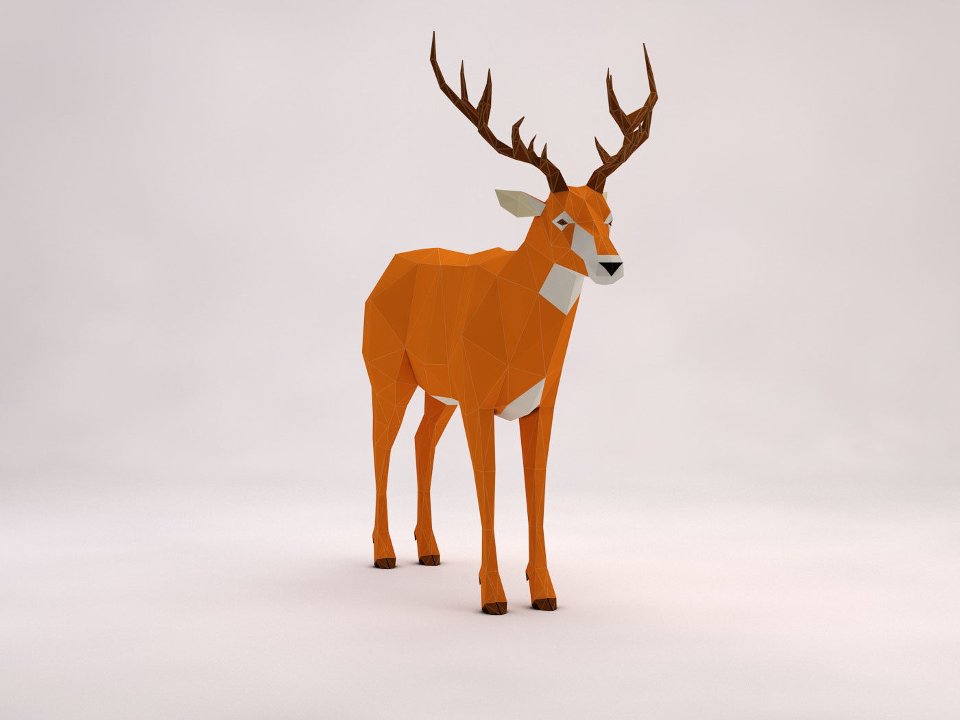 ORIGAMI---Deer Setup Low-poly 3D model_4