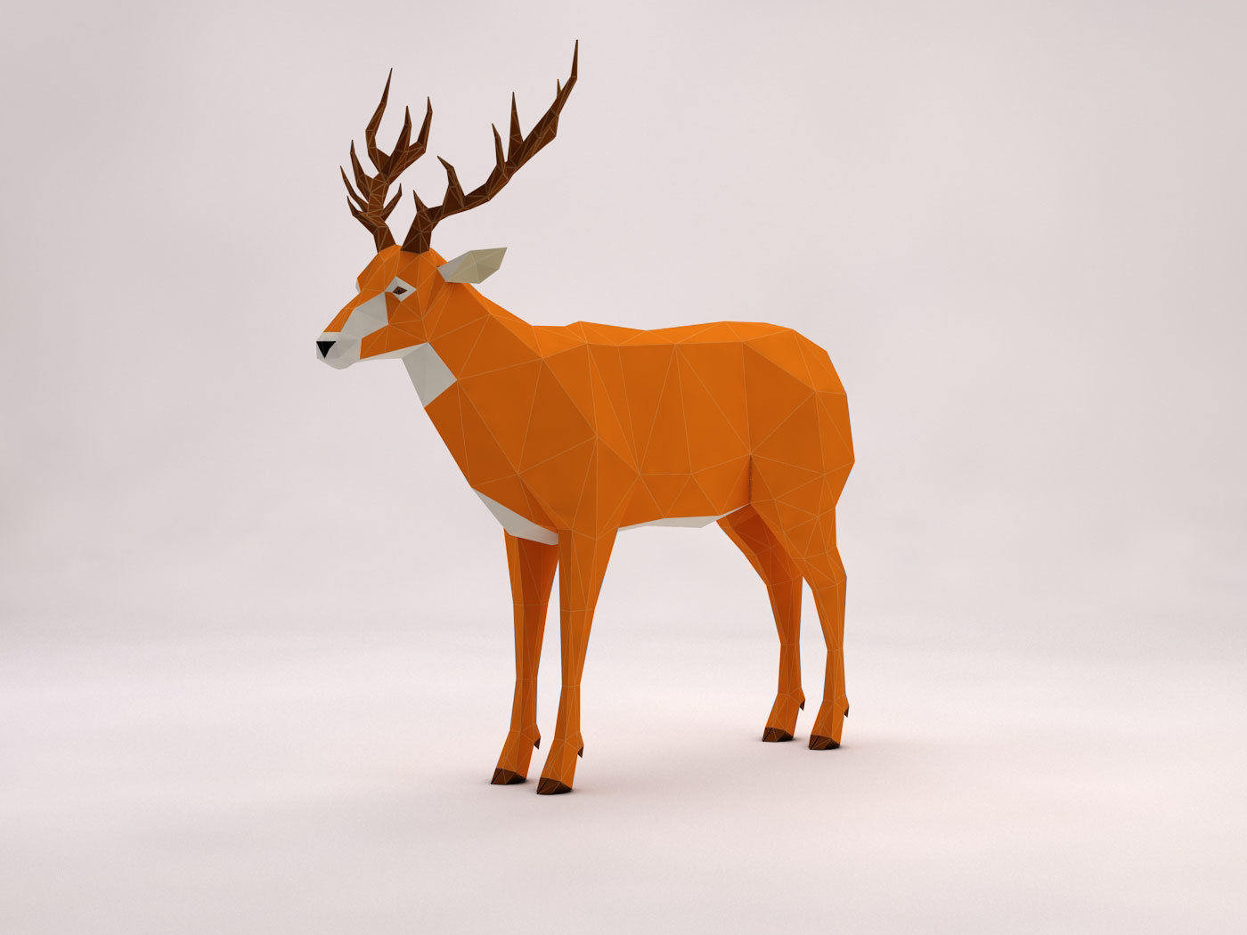 ORIGAMI---Deer Setup Low-poly 3D model_16