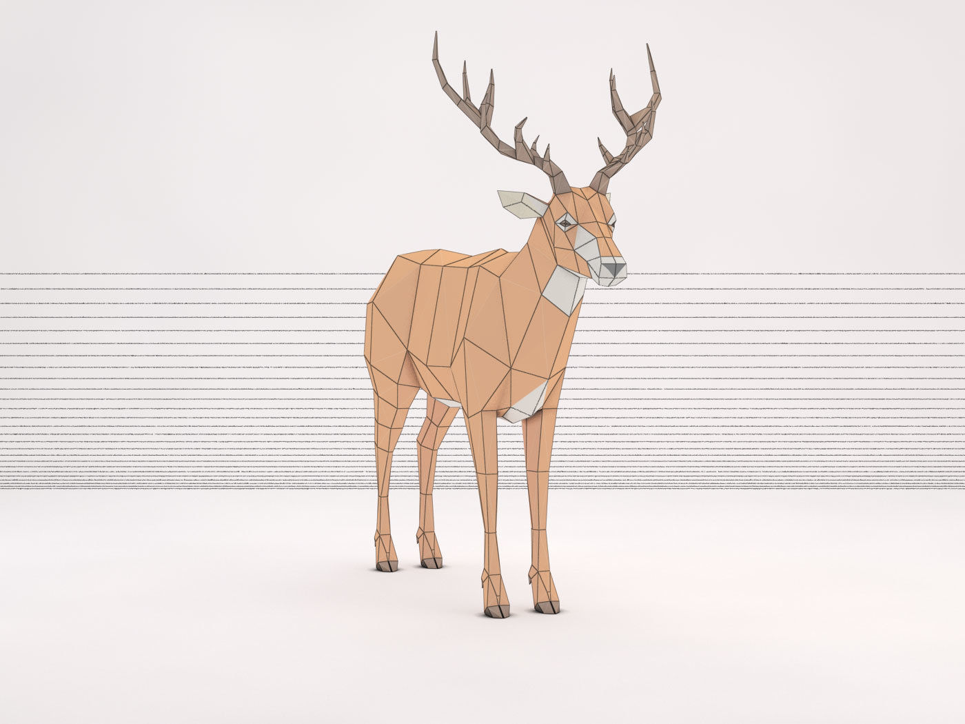 ORIGAMI---Deer Setup Low-poly 3D model_27