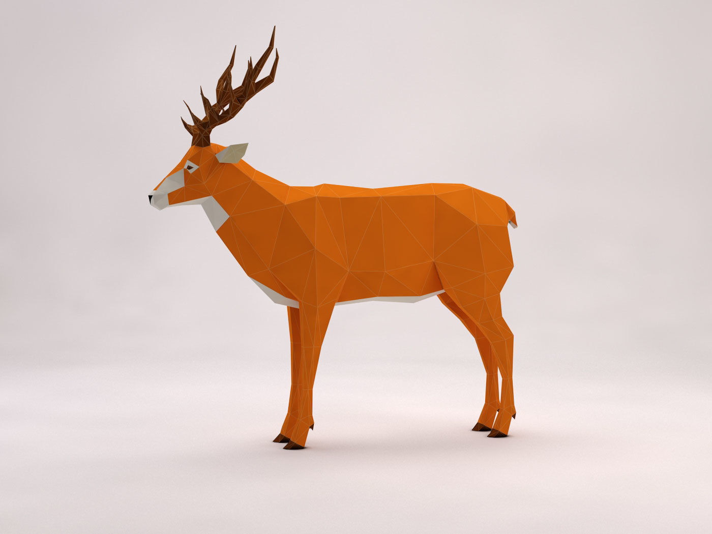 ORIGAMI---Deer Setup Low-poly 3D model_15
