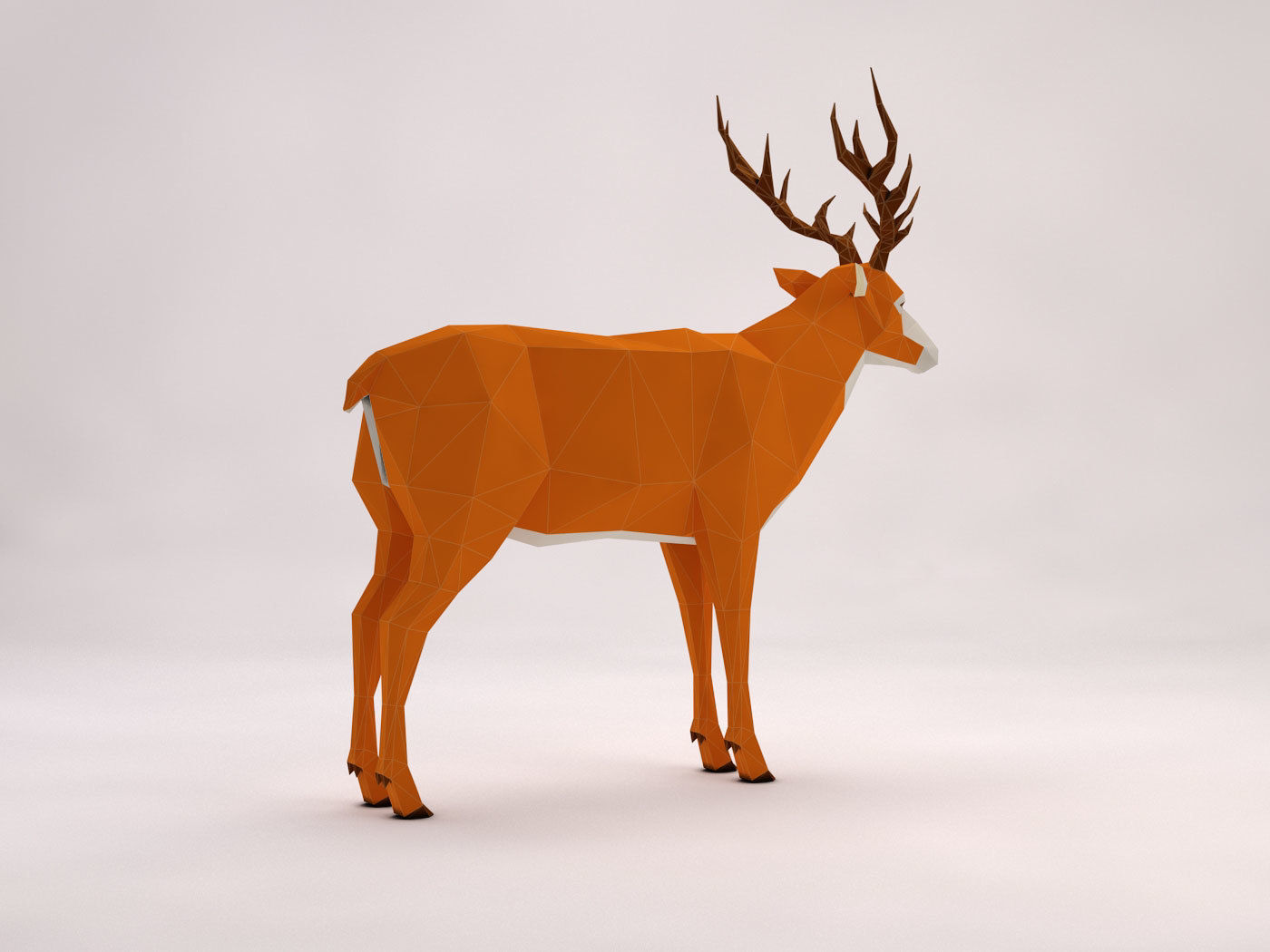 ORIGAMI---Deer Setup Low-poly 3D model_8
