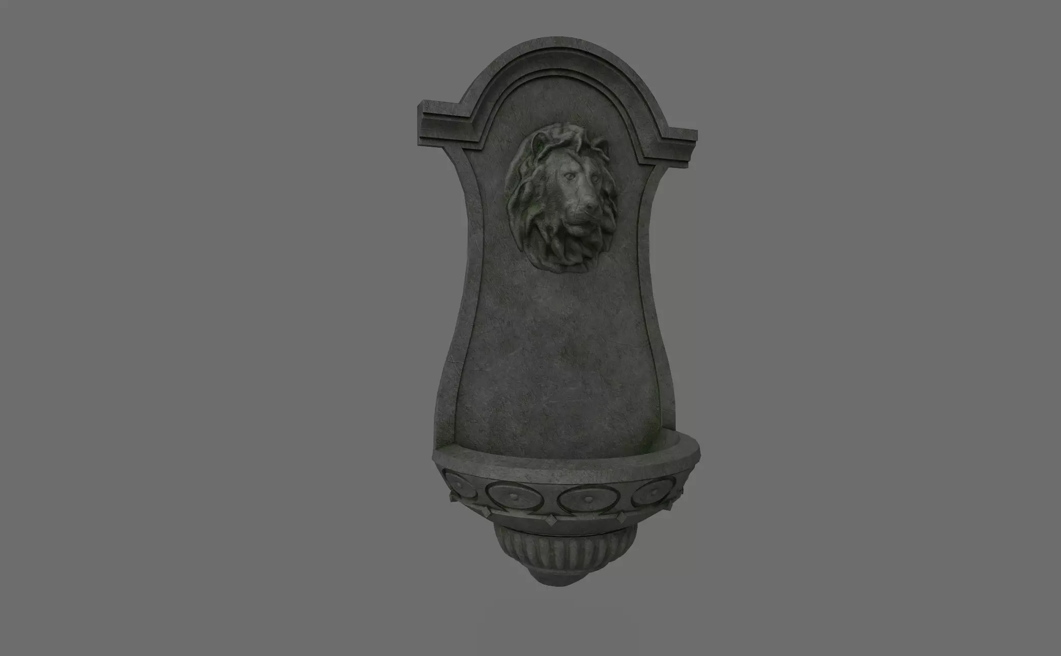 Wall Lion Fountain 3D model_0