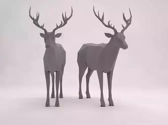 ORIGAMI---Deer deer Free 3D model