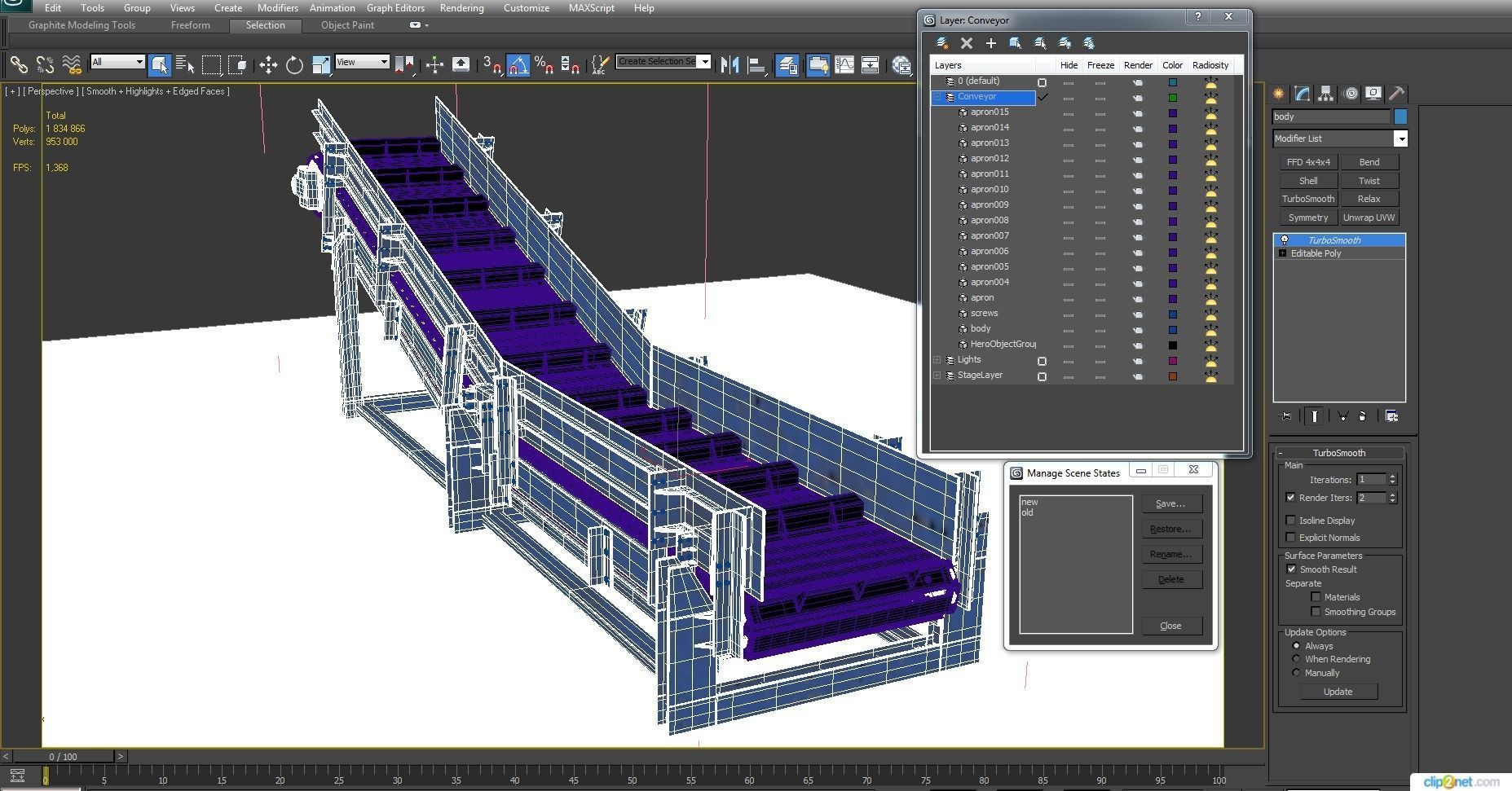 Apron conveyor 3D model_17