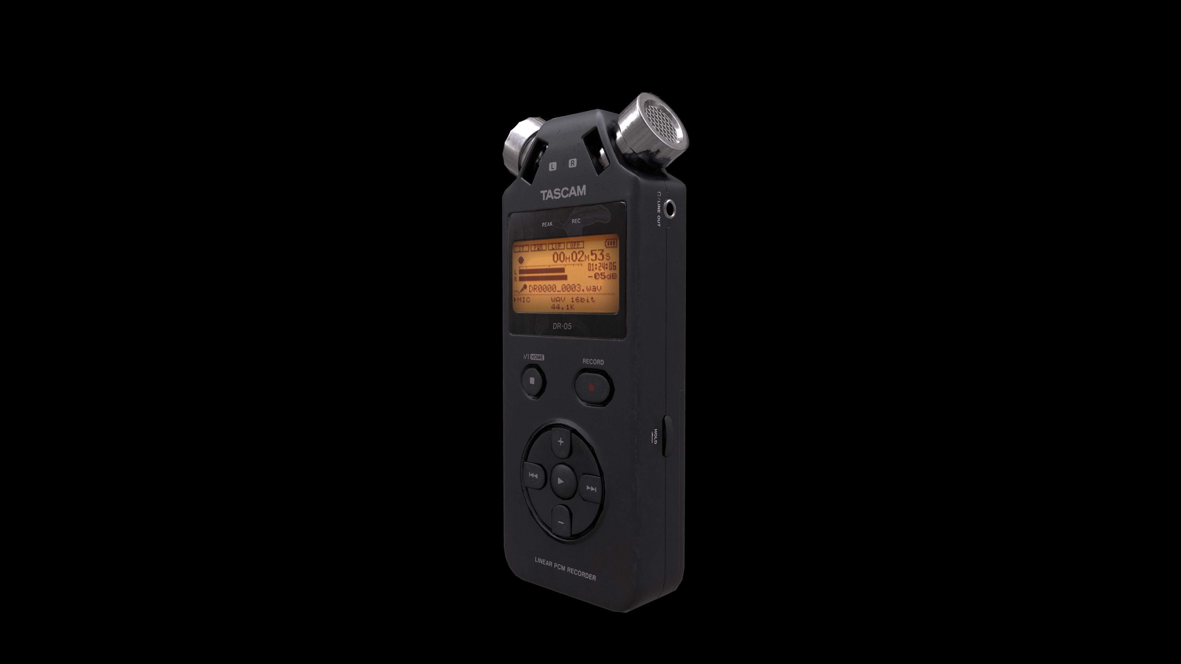 Recorder TASCAM Low-poly 3D model_3
