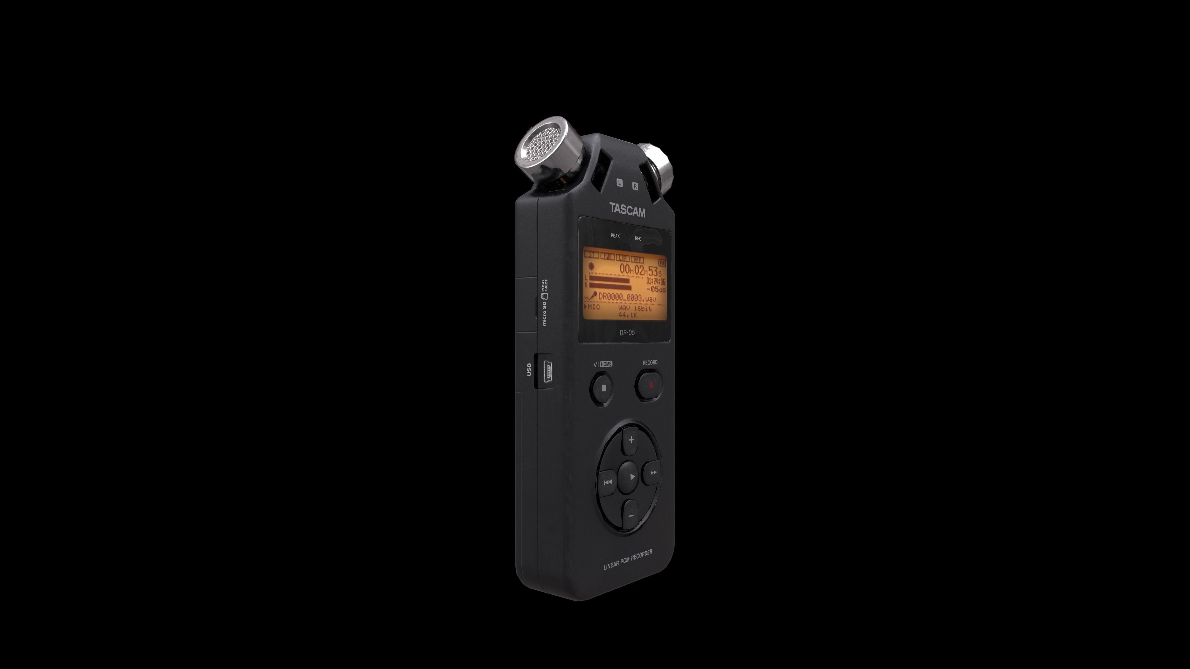 Recorder TASCAM Low-poly 3D model_4