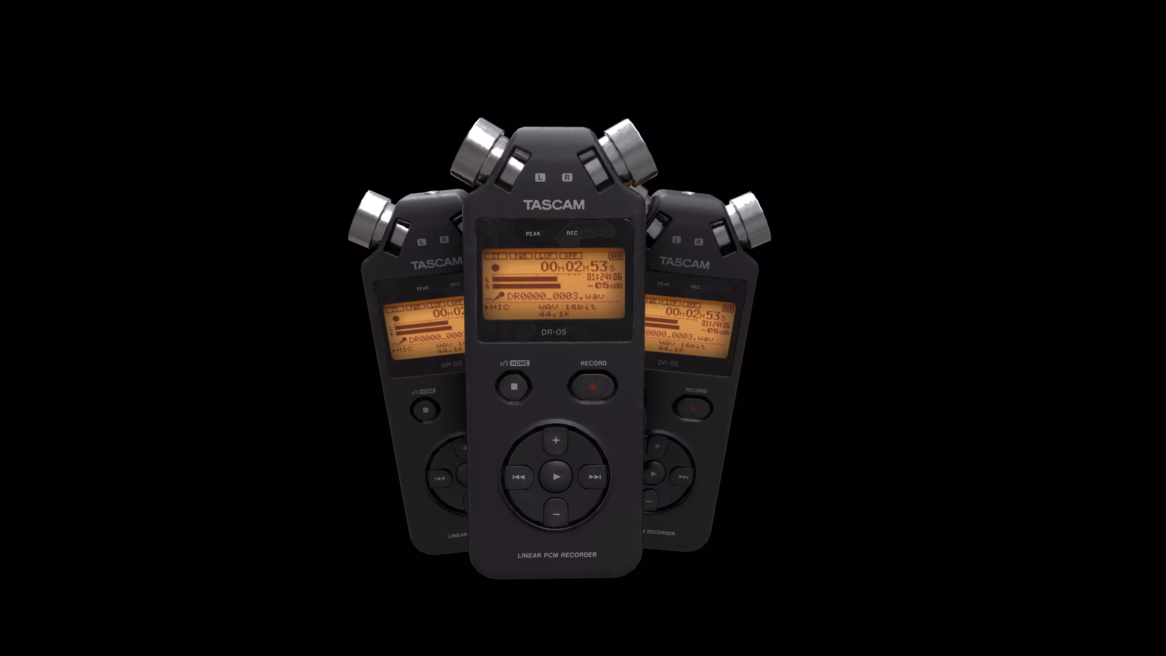 Recorder TASCAM Low-poly 3D model_0