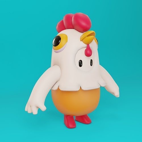 Fall Guys cock Low-poly 3D model